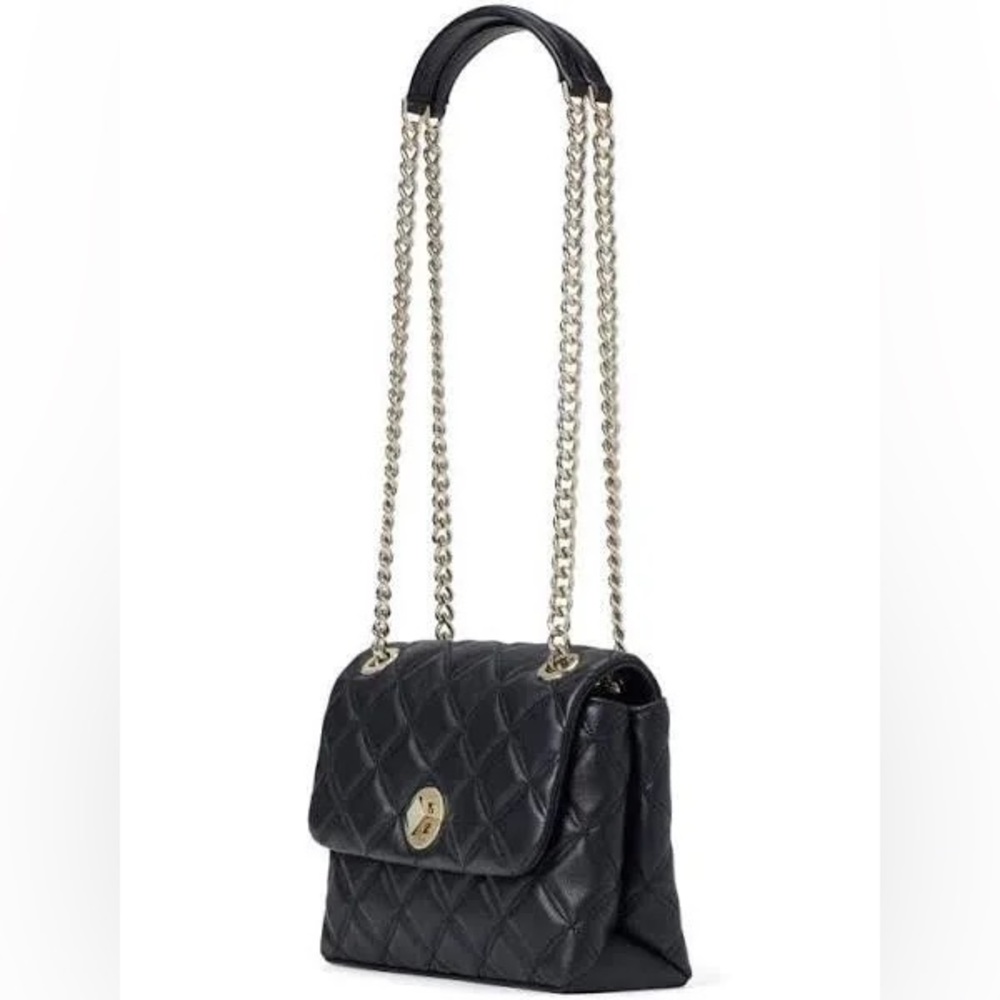 Kate Spade Quilted Leather Black Crossbody Bag Gem